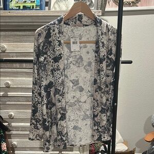 Floral Open Front Cardigan